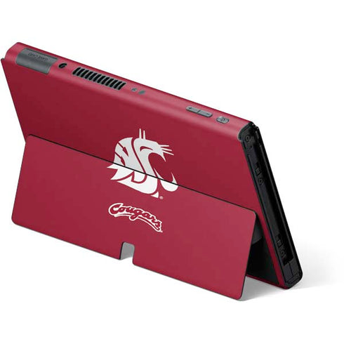 Washington State University Cougars Logo Nintendo Switch OLED (2021) Skin